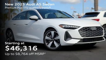 2025 Audi A5 Sedan Premium Plus TFSI quattro S tronic® starting at $46,316 up to $8,764 off MSRP