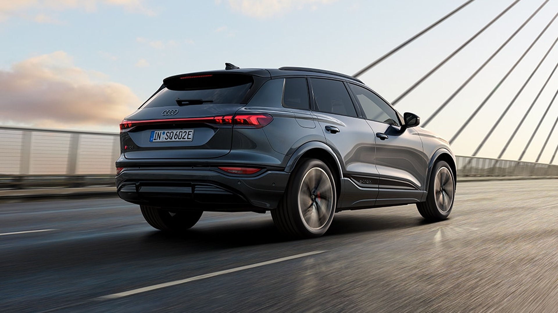 Audi Q6 e-tron accelerating.