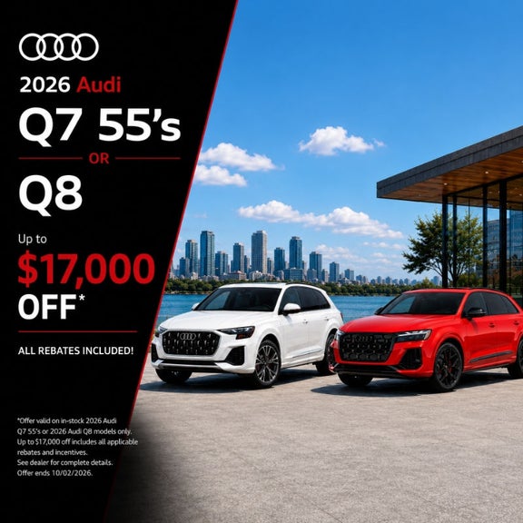 2026 Audi Q7 or Q8 Save Up To $17,000 at Audi Huntsville.