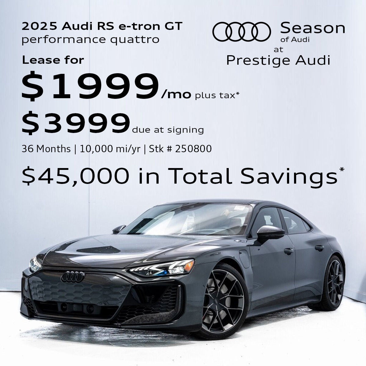 RS e-tron GT Performance - $45,000 in Total Savings