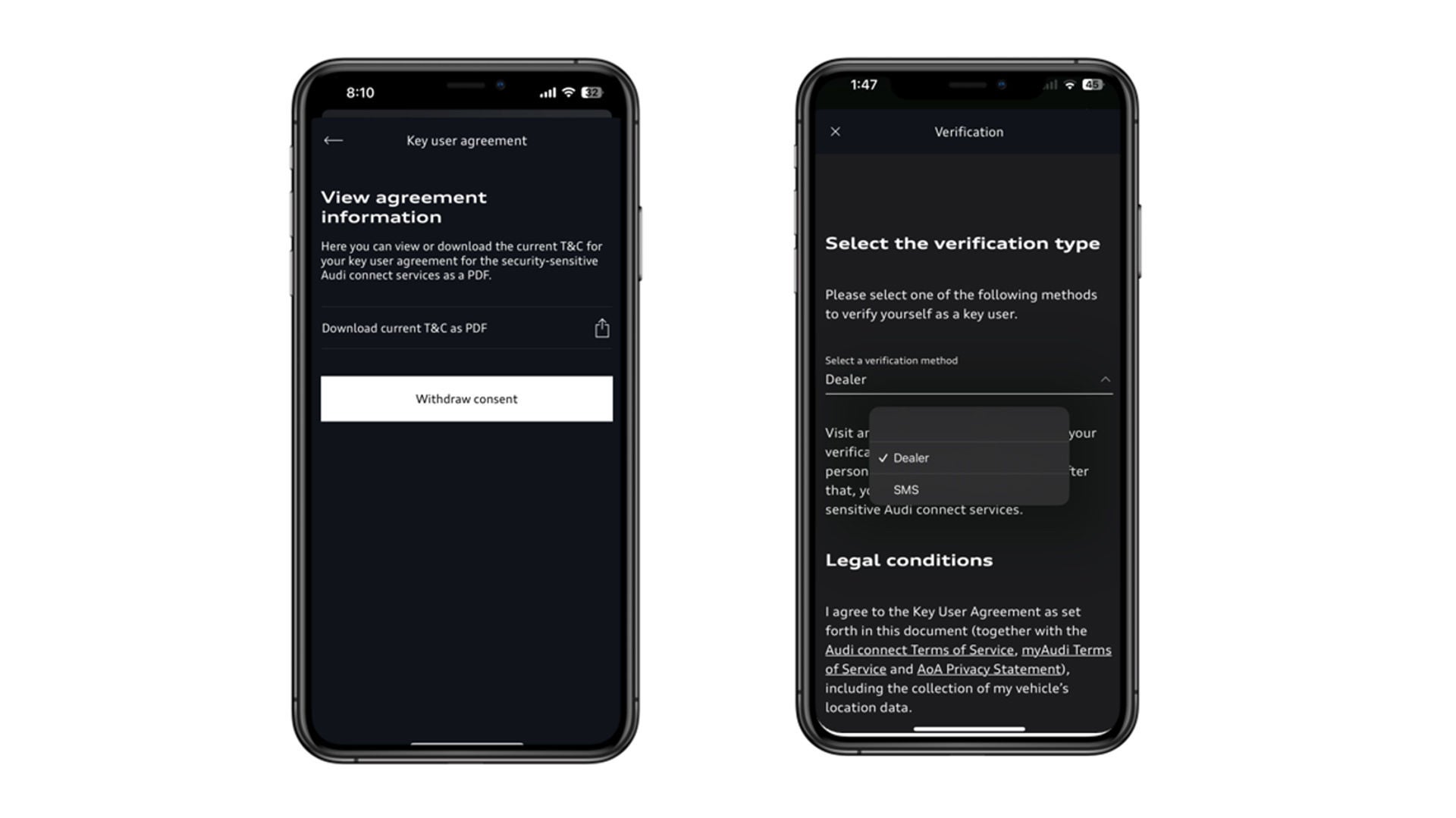Demonstration of how to create and download a Key user agreement