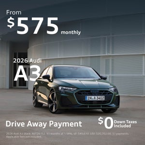 Audi A3 from $575 monthly