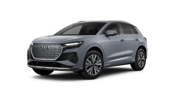 3/4 side view of the Audi Q4 e-tron.
