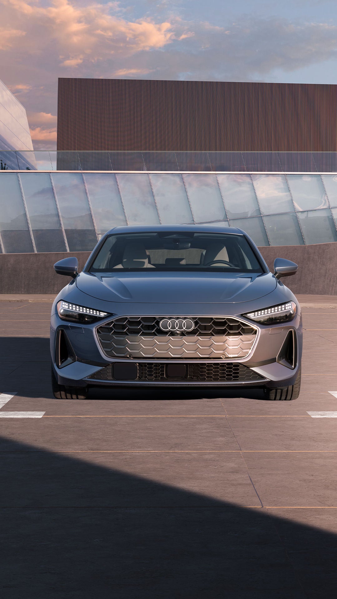 Front view of a 2024 Audi A5 parked outside