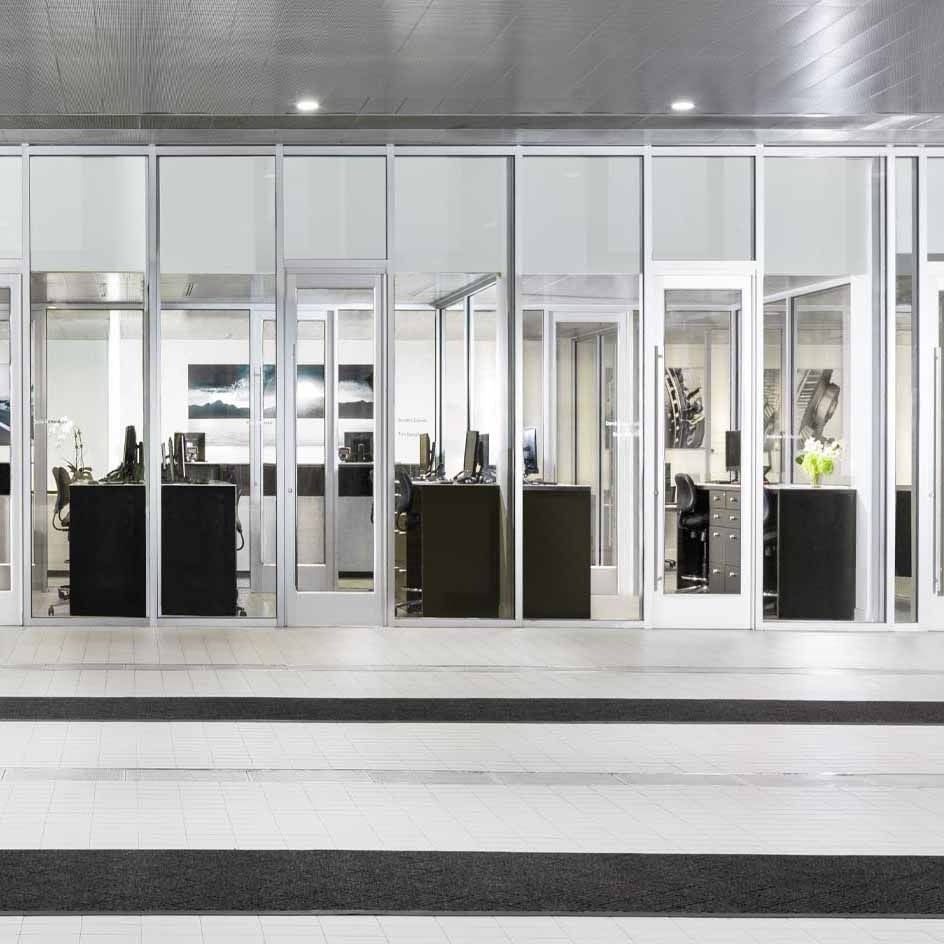 Sewell Audi McKinney service drive offices.