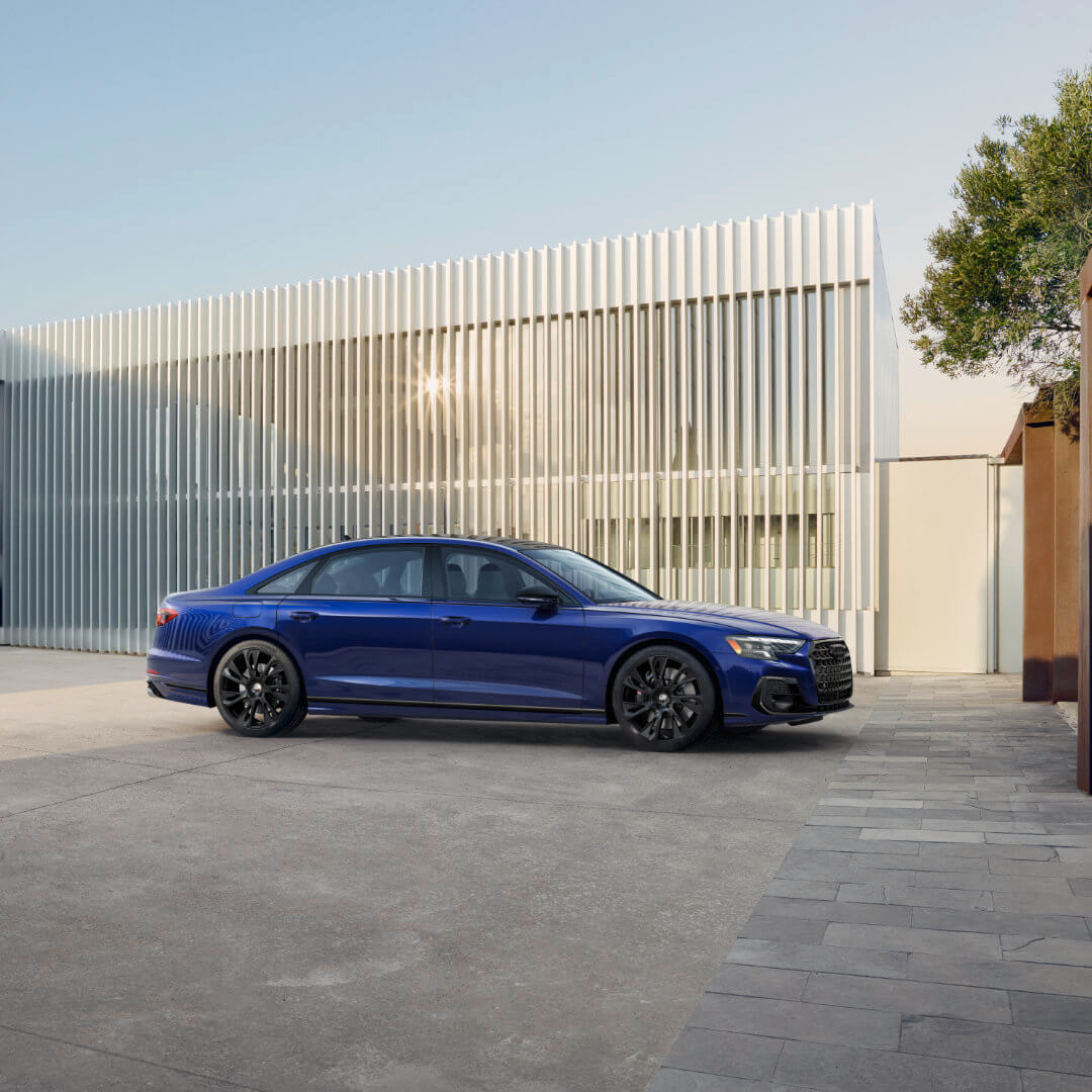 2026 Audi S8 Exterior Parked Near Metal Wall
