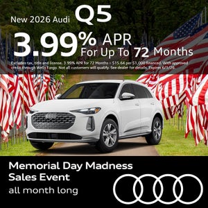 Get an all-new 2026 Audi Q5 with 3.99% APR for up to 72 months.