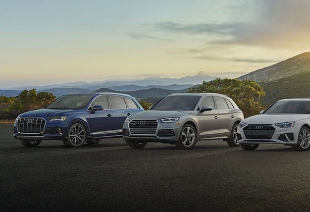 Profile view of Audi vehicles. 