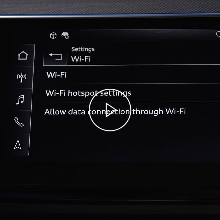 Close up on the wi-fi option on the MMI screen. 