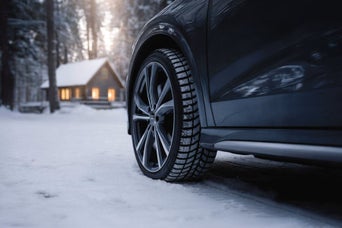 Audi tires and wheels in the winter snow