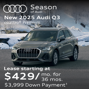 New 2025 Audi Q3 quattro® Premium Lease starting at $429/mo. for 36 mos. $3,999 Down Payment*