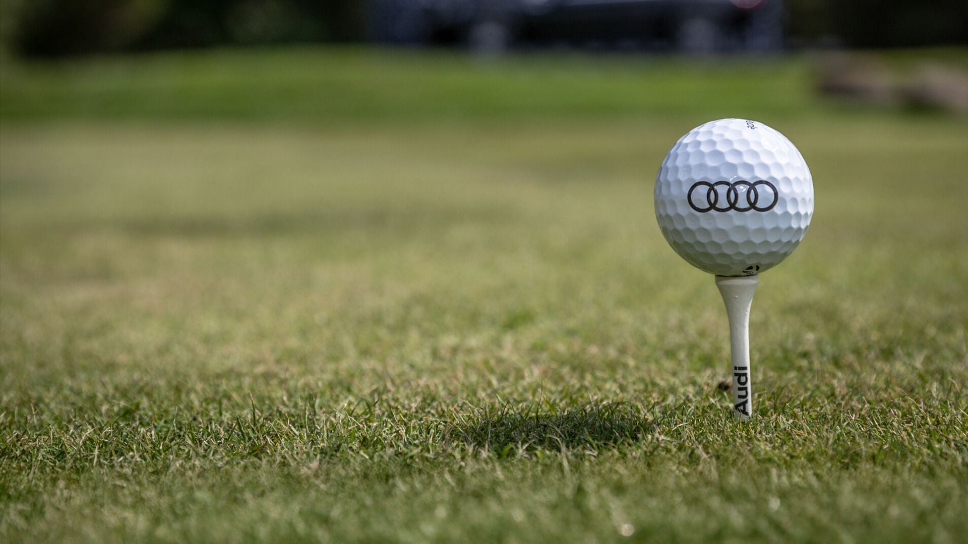 Audi Golf ball on a tee