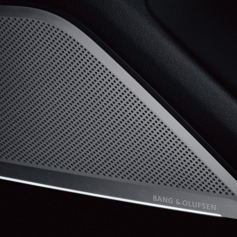 Close-up of the Bang & Olufsen Sound System in the Audi A8.