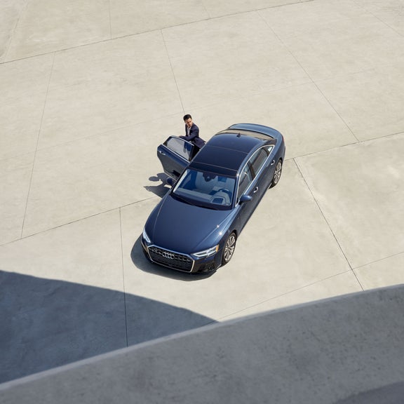 Aerial view of the Audi A8. 