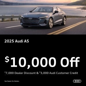 Front view of Audi A5 driving.