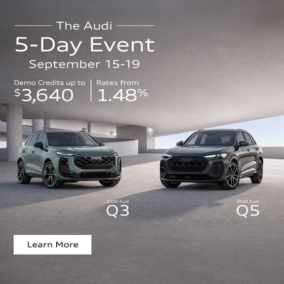 Audi Q3 and Q5 lined up.