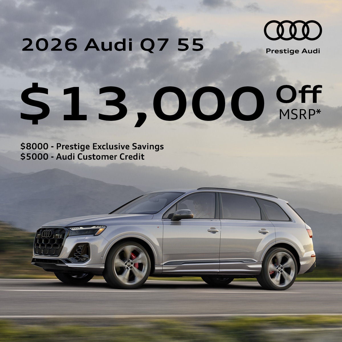 2026 Audi Q7 55 - $13,000 Off MSRP*