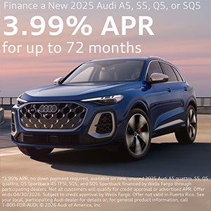 Side view of an Audi.