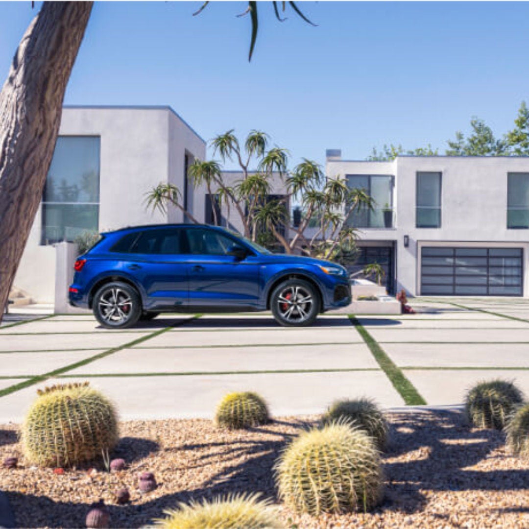 2025 Audi Q5 Exterior Parked In Driveway By Desert Plants