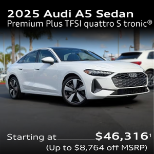 2025 Audi A5 Sedan Premium Plus TFSI quattro S tronic® starting at $46,316 up to $8,764 off MSRP