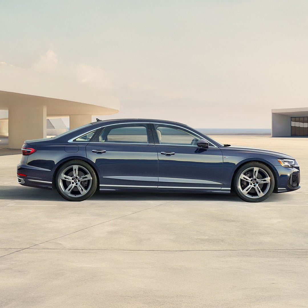 Side profile view of an Audi Sedan