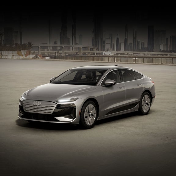 Three-quarter front view of the Audi A6 e-tron Ultra parked.