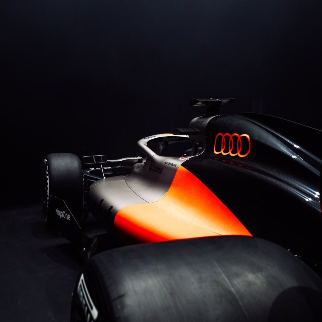 Side view of the R26 2026 Audi F1 Race Car