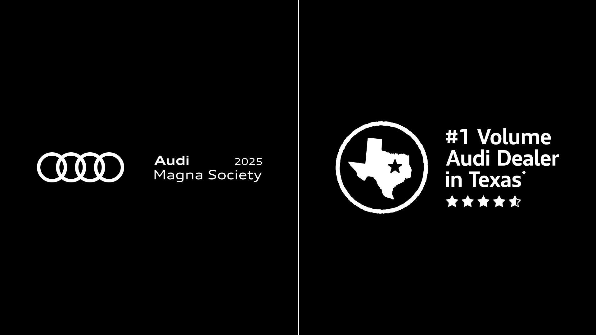 #1 Volume Audi Dealer in Texas, six years in a row. Three time Magna Society Elite Award winner.
