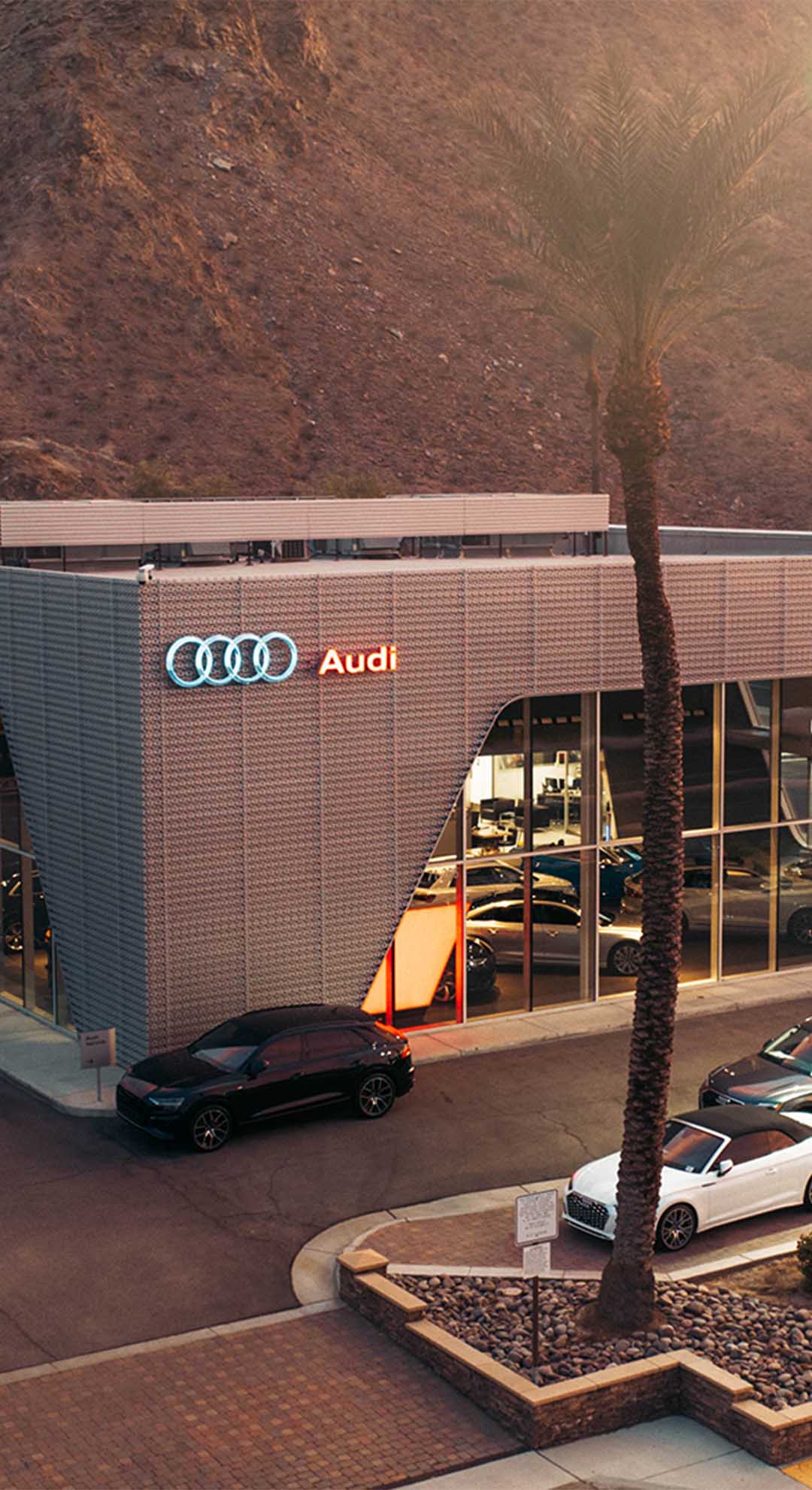 Two people charging their Audi vehicles