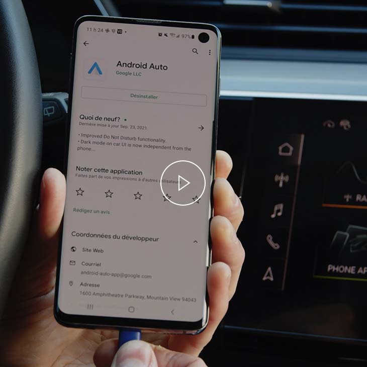Gros plan de la fenêtre des paramètres généraux dans l’interface multimédia Audi.