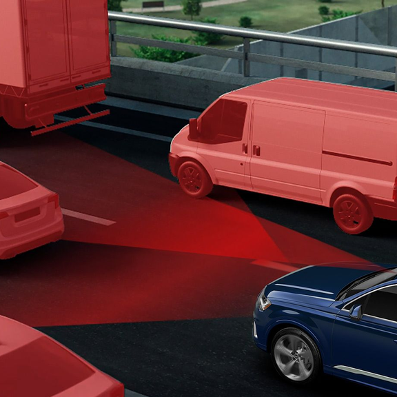 Demonstration of the adaptive cruise control system on the Audi Q7.