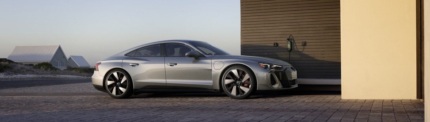 Audi e‑tron GT side profile showcasing electric sports car design