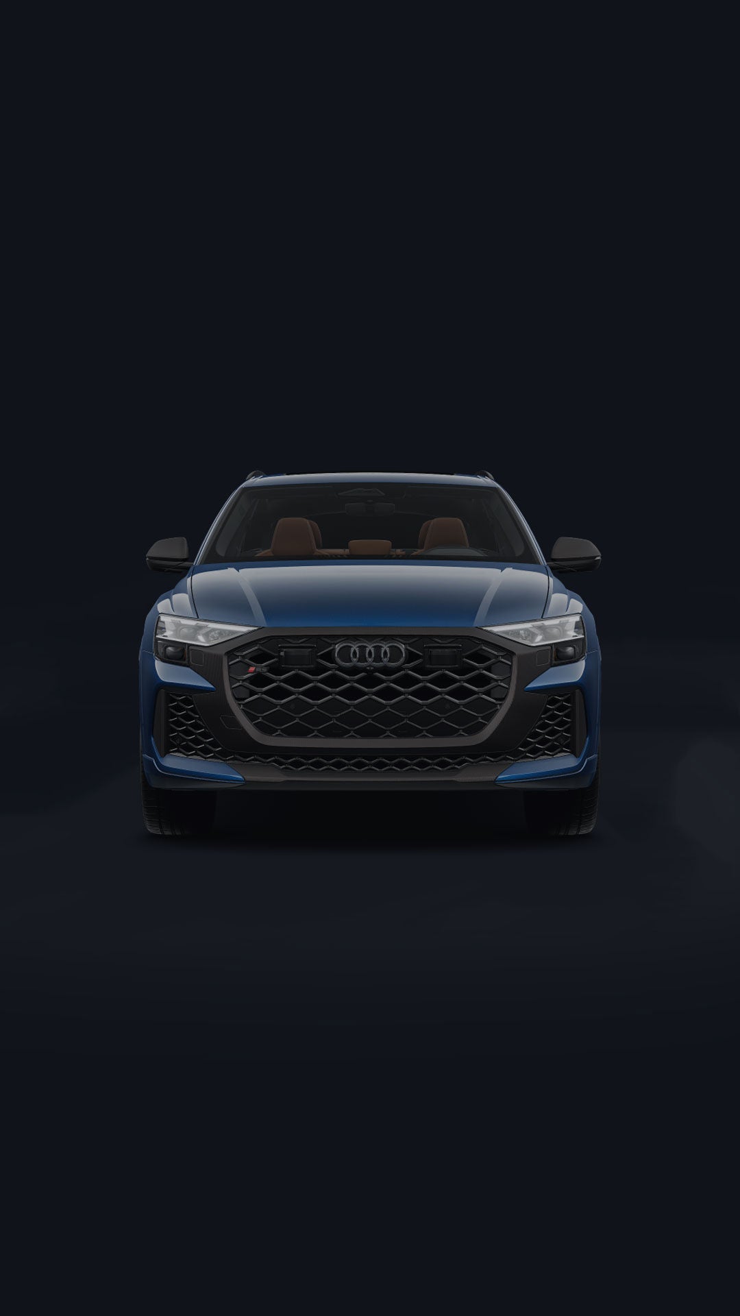 Three-quarter rear view of the Audi RS Q8.