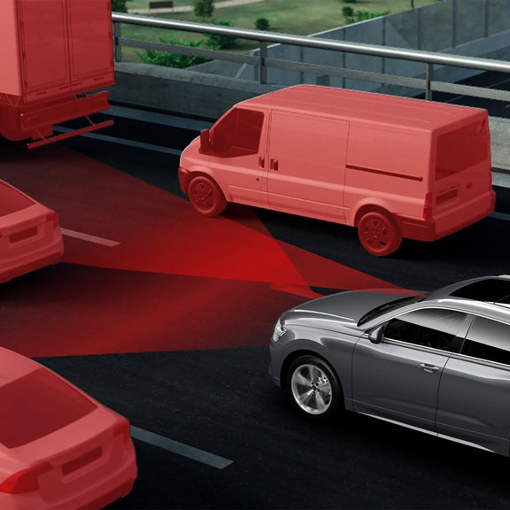 Demonstration of the adaptive cruise assist with lane guidance system on the Audi SQ8. 
