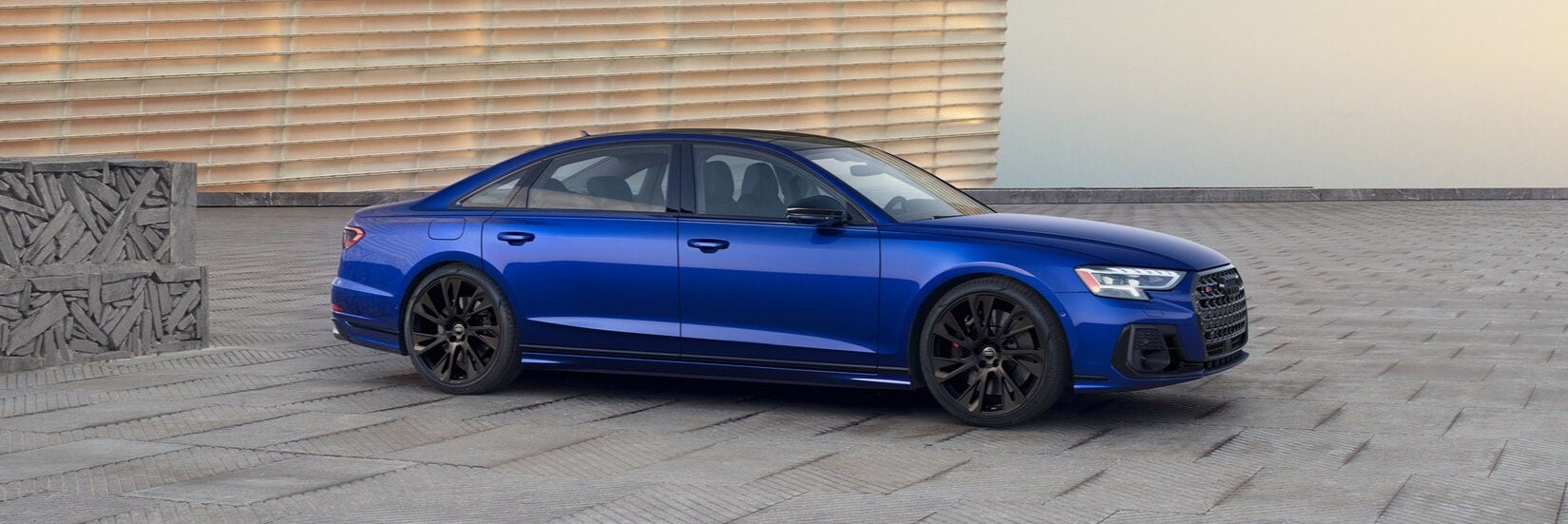 Side view of a parked Audi S8