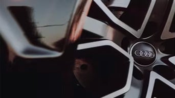 Close-up of an Audi tire.