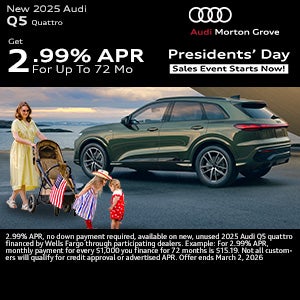 Side view on an Audi Q5 parked.