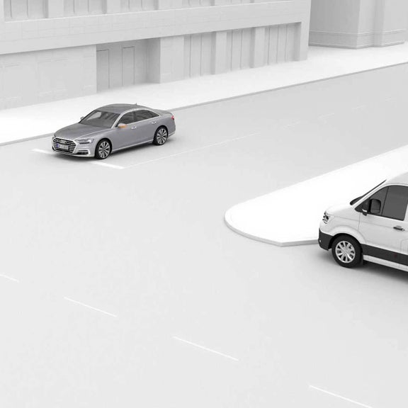 Demonstration of the intersection assist on the Audi A5.