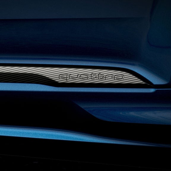 Close up of side sill inlays on the Audi SQ7.