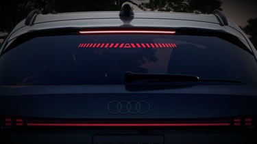 Close up on rear projection light in the Audi Q5.