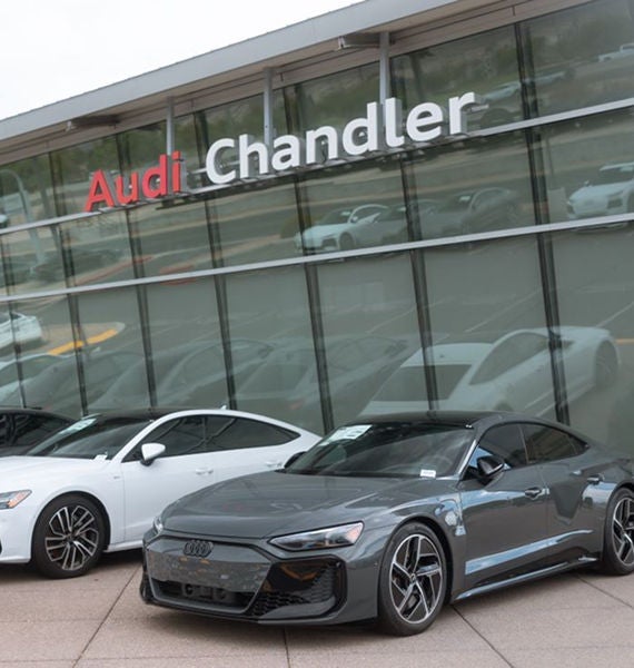 Left profile view of an Audi Q7 parked.