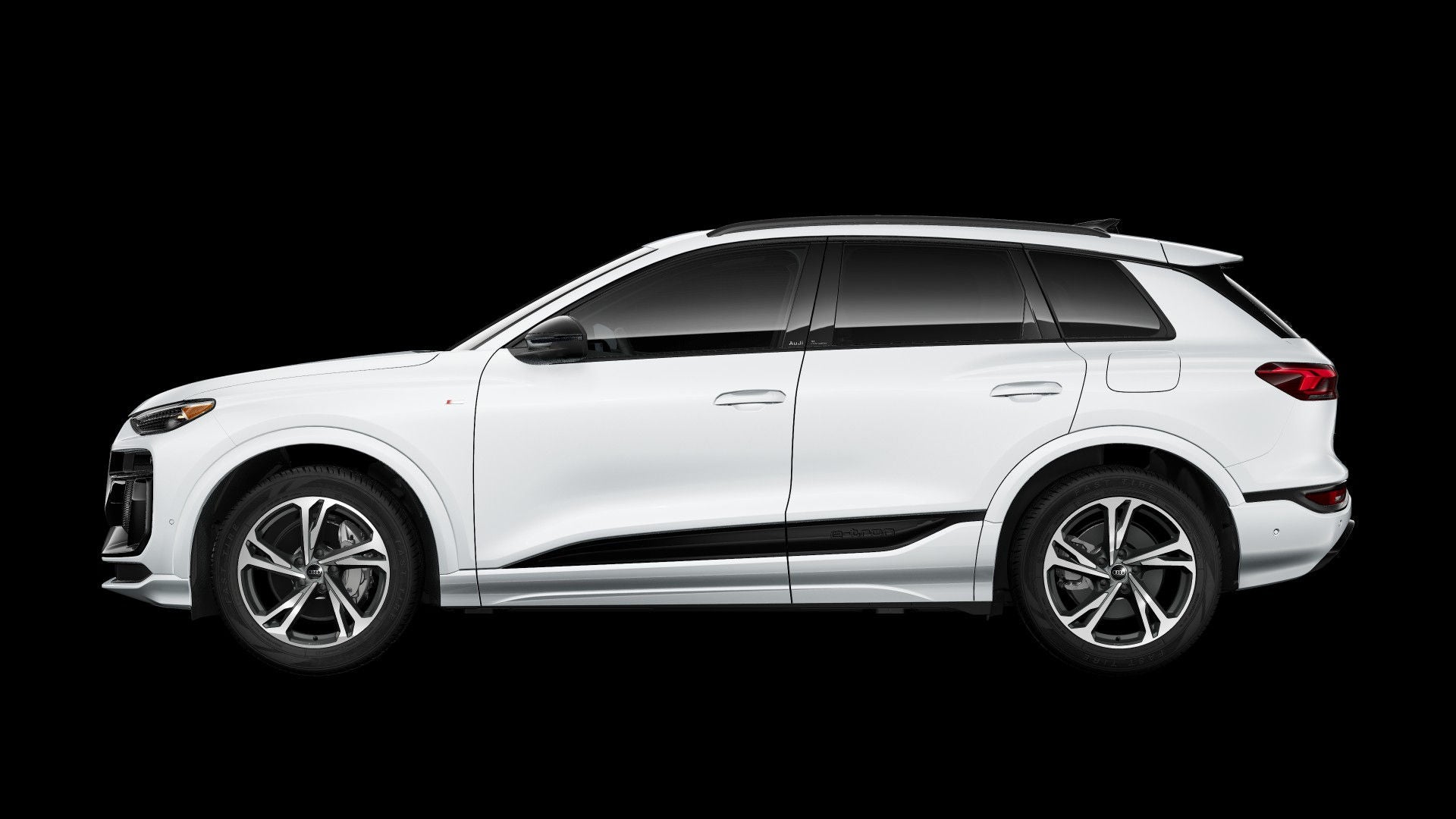Side-view of the Audi Q6 e-tron.