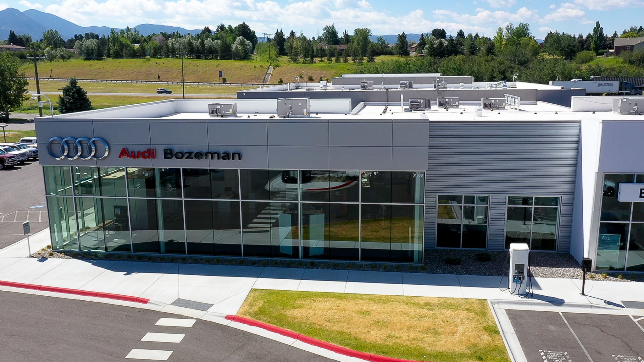 Profile view of Audi Bozeman dealership.