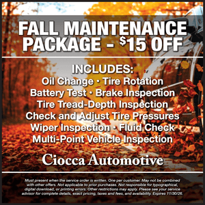 Fall maintenance package - $15 off