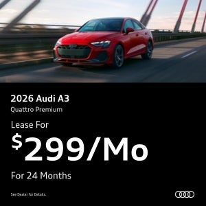 Audi 2026 A3 parked in a fancy lot