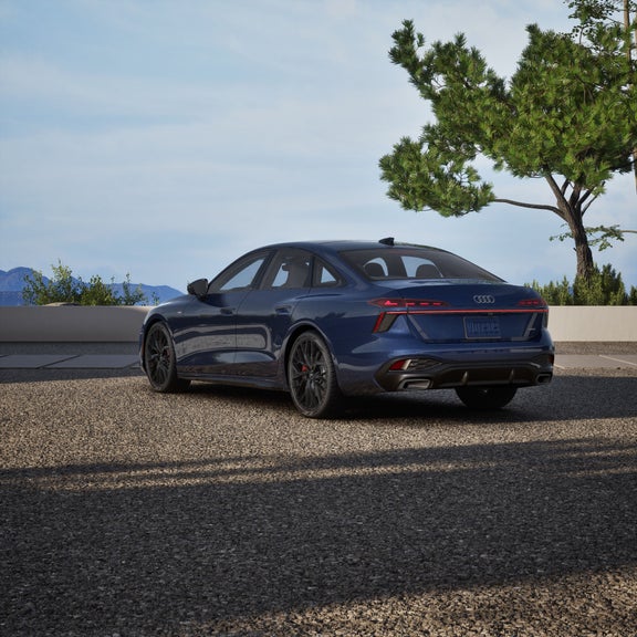 Rear 3/4 view of the Audi A6 Sedan. 