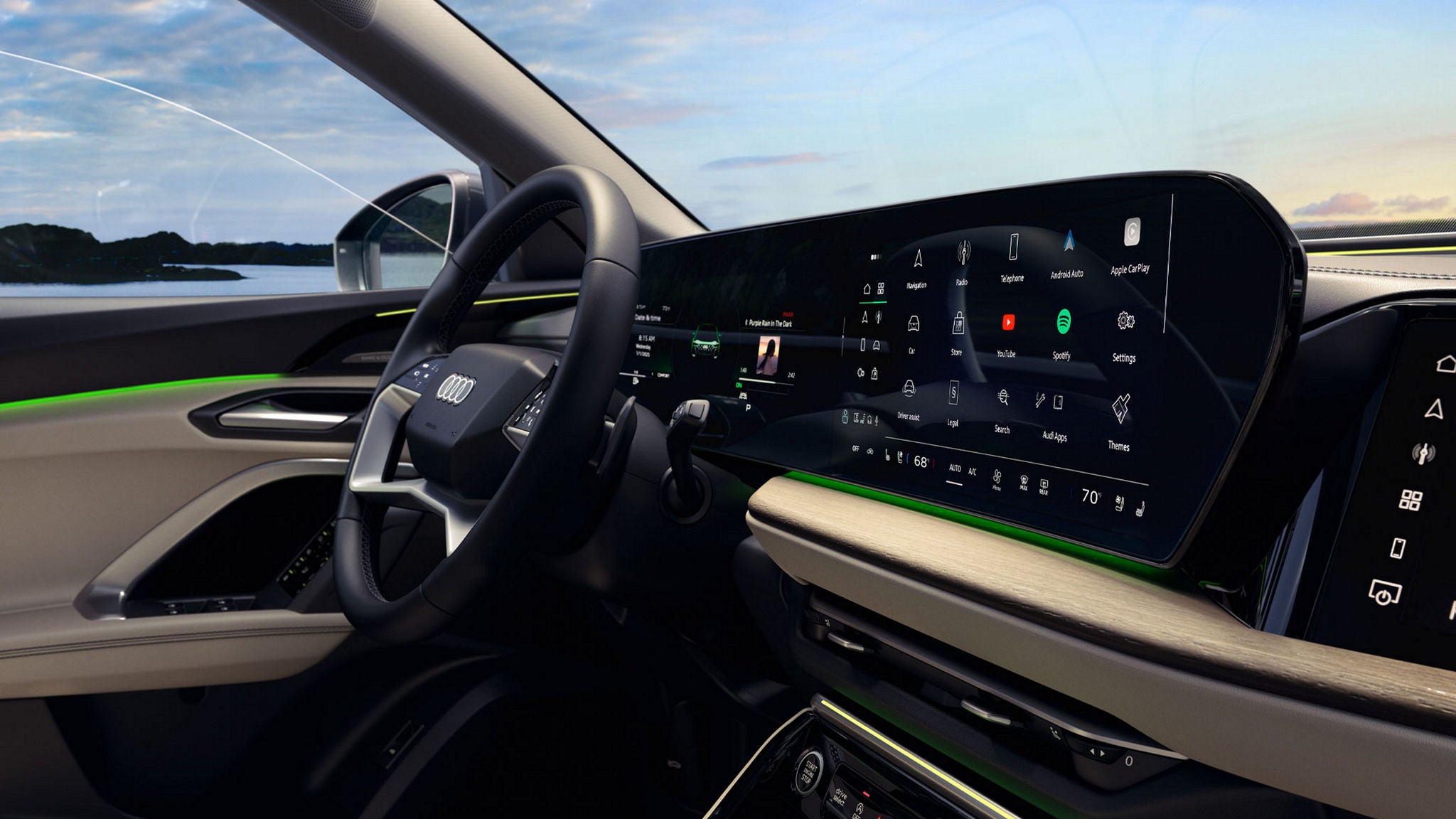 Dashboard of a vehicle equipped with Audi safety features