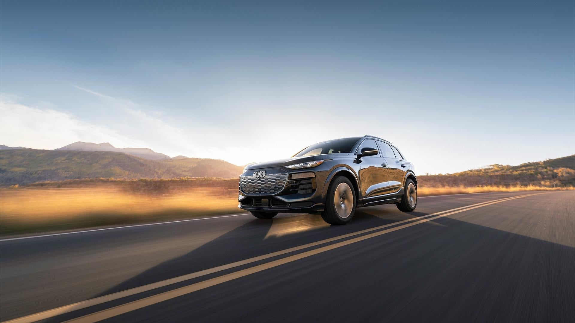 Audi Q6 e-tron on the road