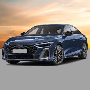 Front view of the Audi A5 parked.