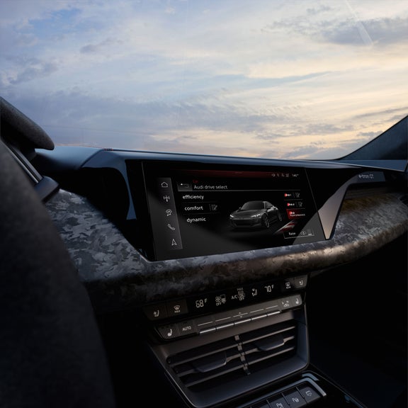 Interior view of the Audi RS e-tron GT.
